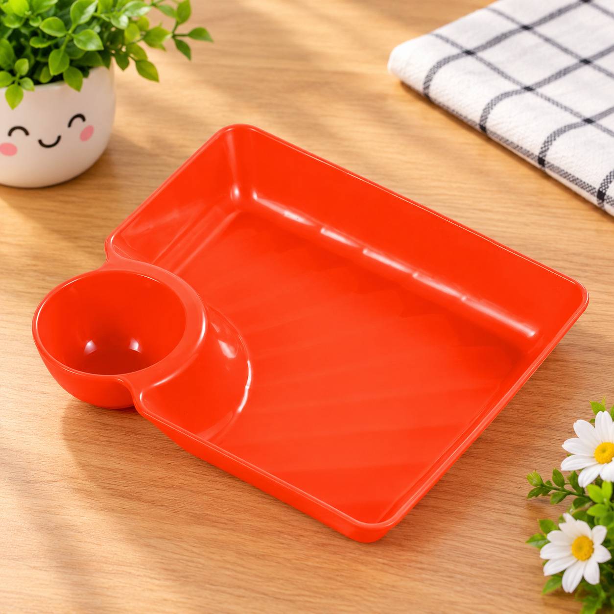 Square Plastic Snacks Plate